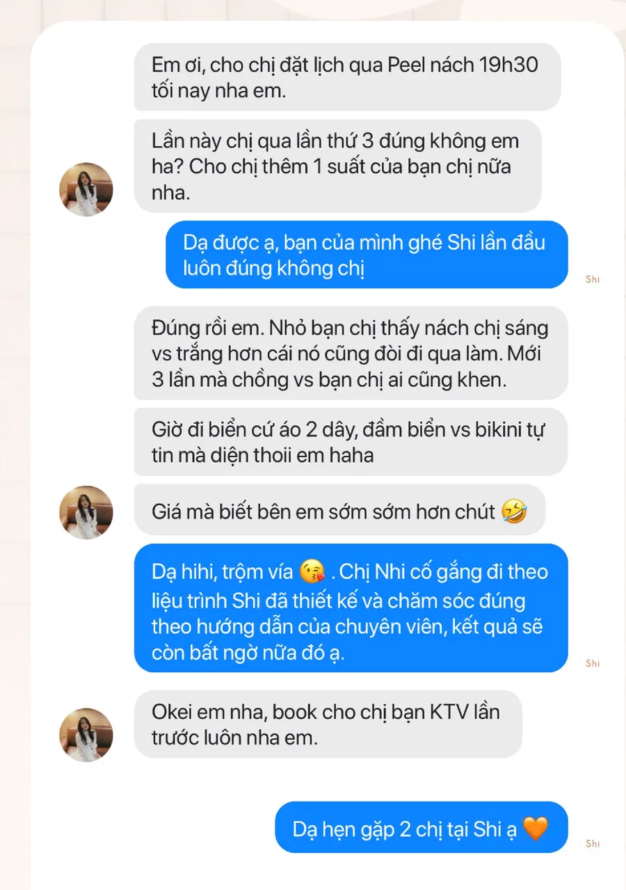 Tin nhắn của Chị Nhi gửi Shi